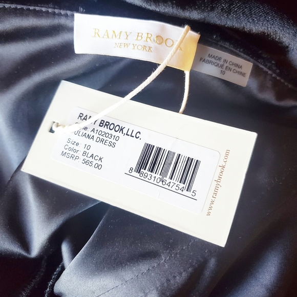 NEW Ramy Brook Juliana Black Velvet Dress - Picture 6 of 7